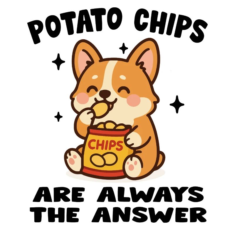 Chiot Cute Mangeur de Chips