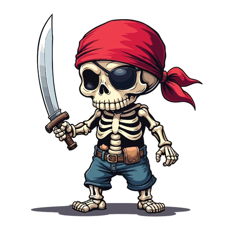 Squelette de pirate avec épée
