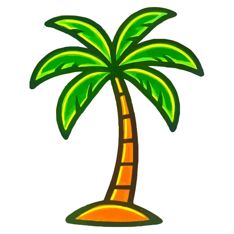 Neon Palm Tree Caribbean Design