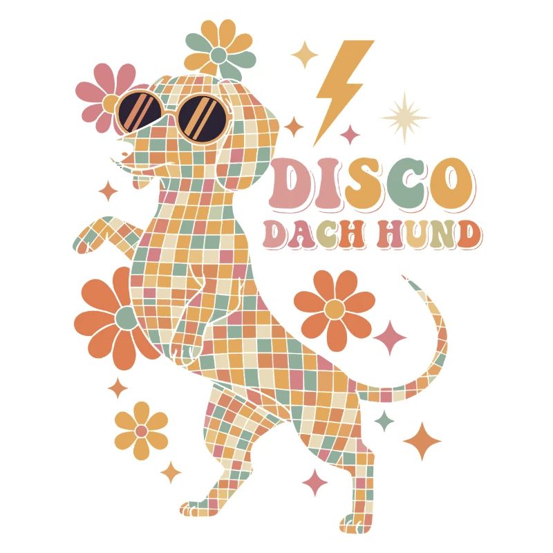 Techno Disco Dachshund Ball Party Drôle