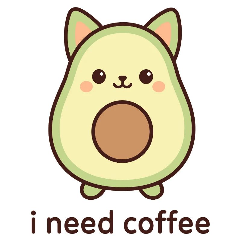 Kawaii Avocado Fruit Face
