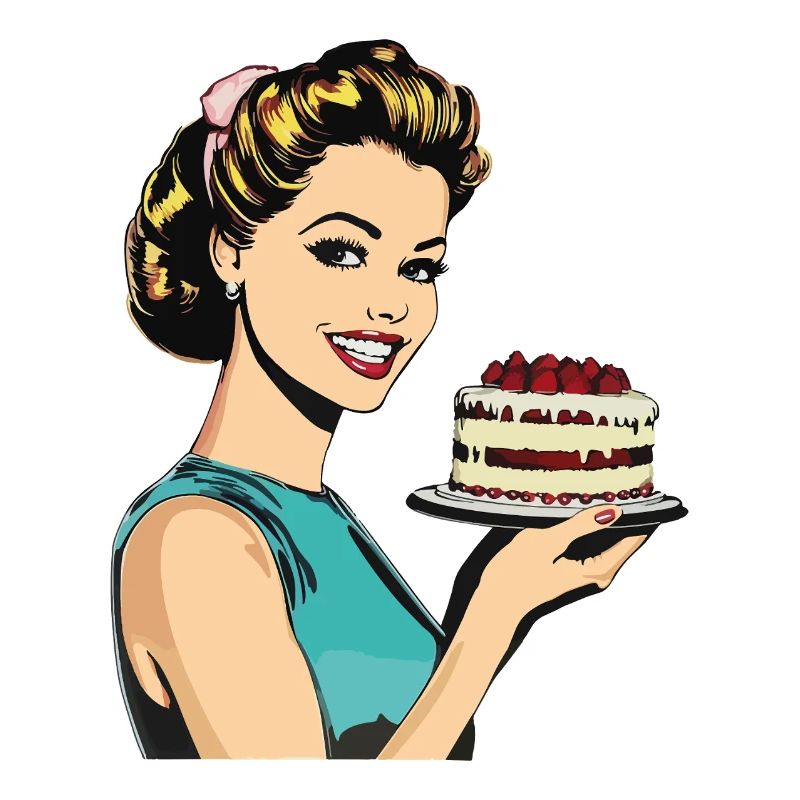 Cuisson Gâteau Cuisson Reine Cuisson Fée Boulanger Pop Art