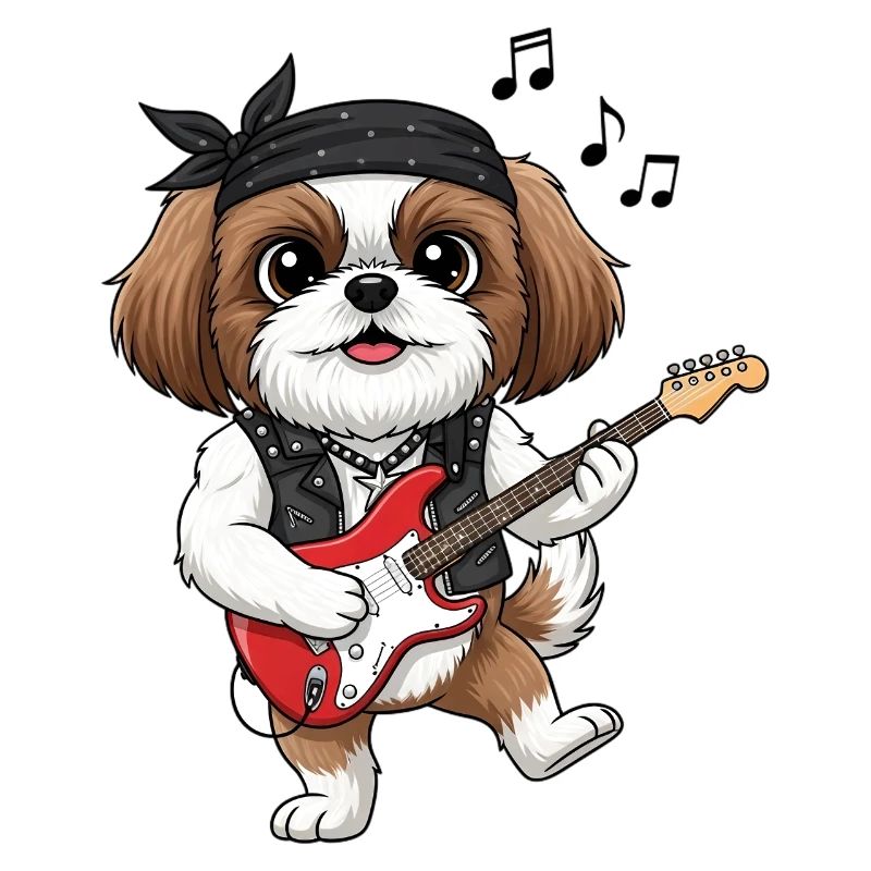 Pfotenrocker: Hund mit E-Gitarre