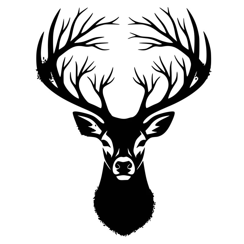 Deer Head Antler Silhouette