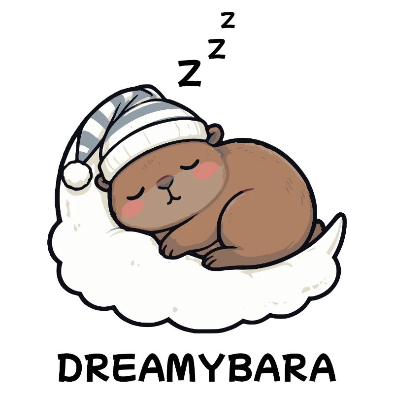 Capybara Sleeping Dreamybara – Kawaii Cozy Night