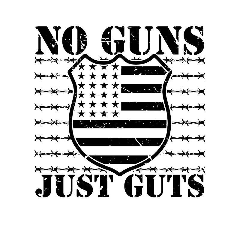 No Guns Just Guts Thin Silver Corrections Officers