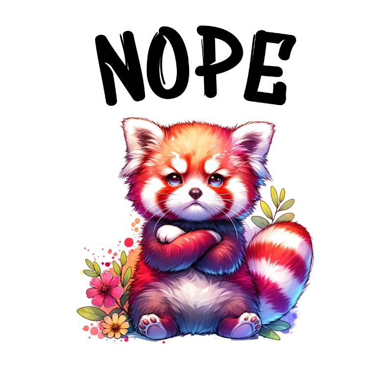 Red Panda Funny Saying Nope Fire Fox