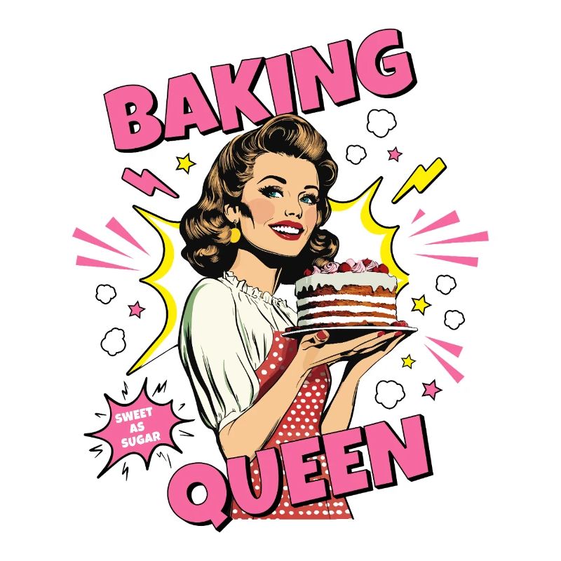 Cuisson Gâteau Cuisson Reine Cuisson Fée Boulanger Pop Art