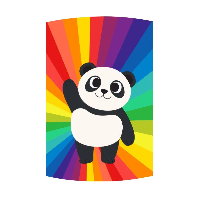 Süsser Panda auf Regenbogen Farben queer Geschenk