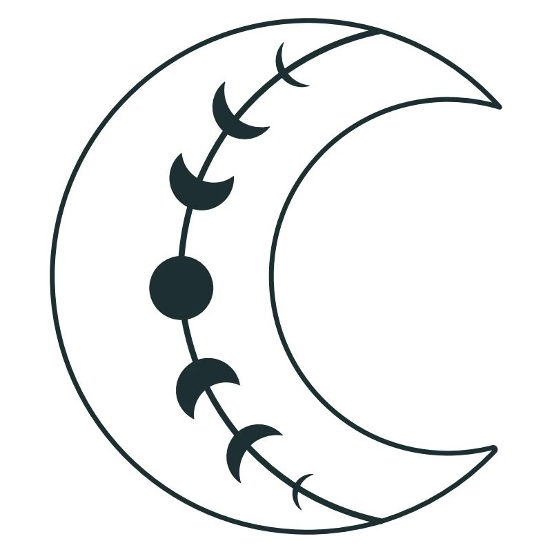 Large single BOHO crescent moon phases