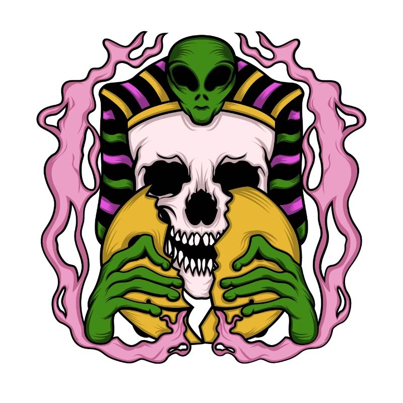 Alien Anubis Skull Egypt Tshirt