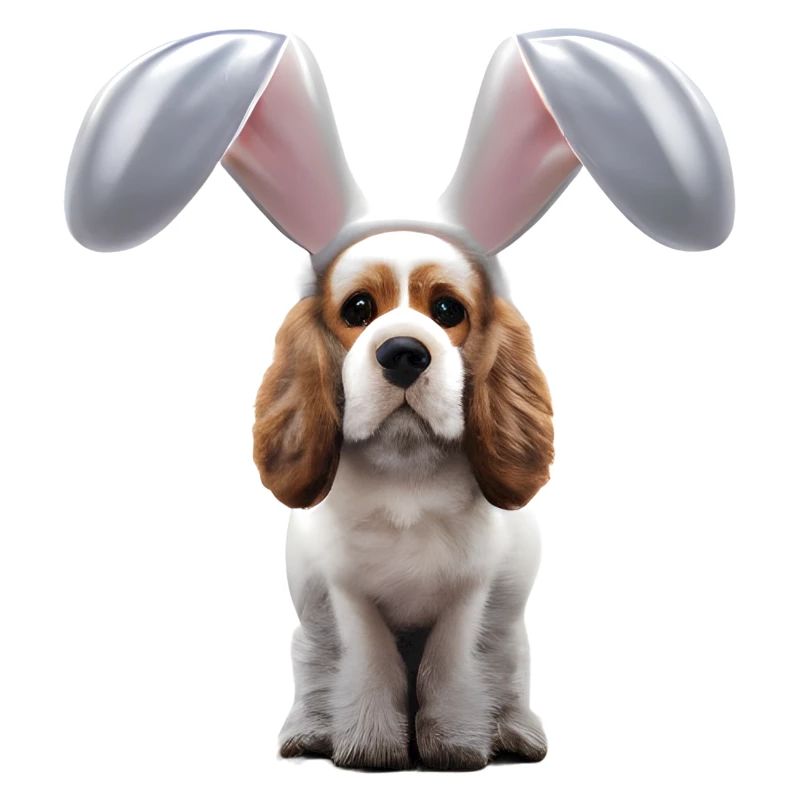 English Cocker Spaniel with Bunny Ears