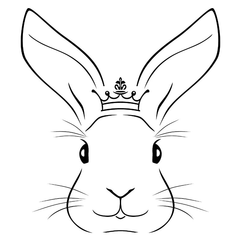 Outlined rabbit head