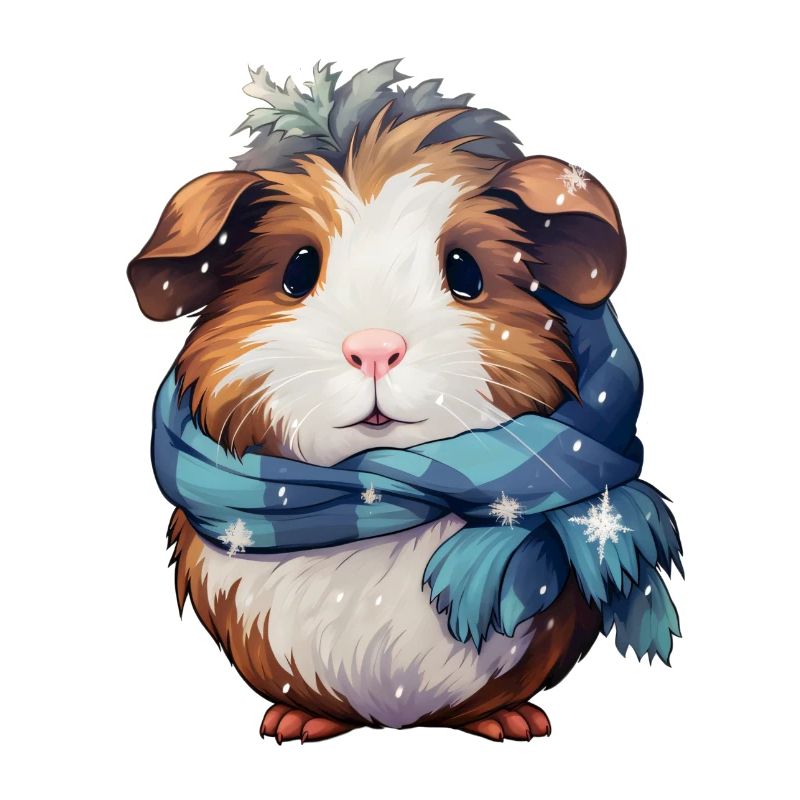 Cochon d’Inde avec écharpe