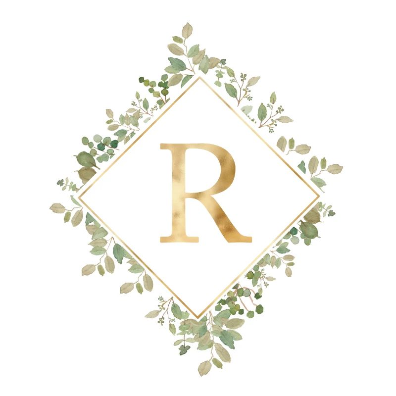 R Monogramm Eukalyptus Kranz