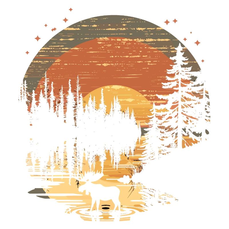 Elch Elche Waldtier Sunset