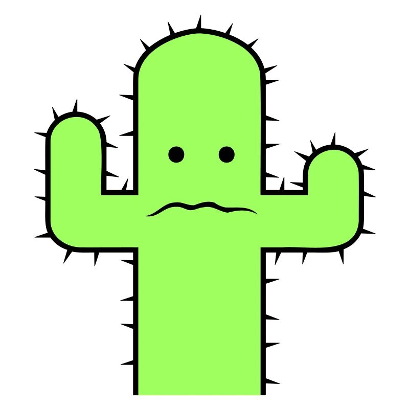 Cactus Face Paura Spikes Deserto Cactus Divertente