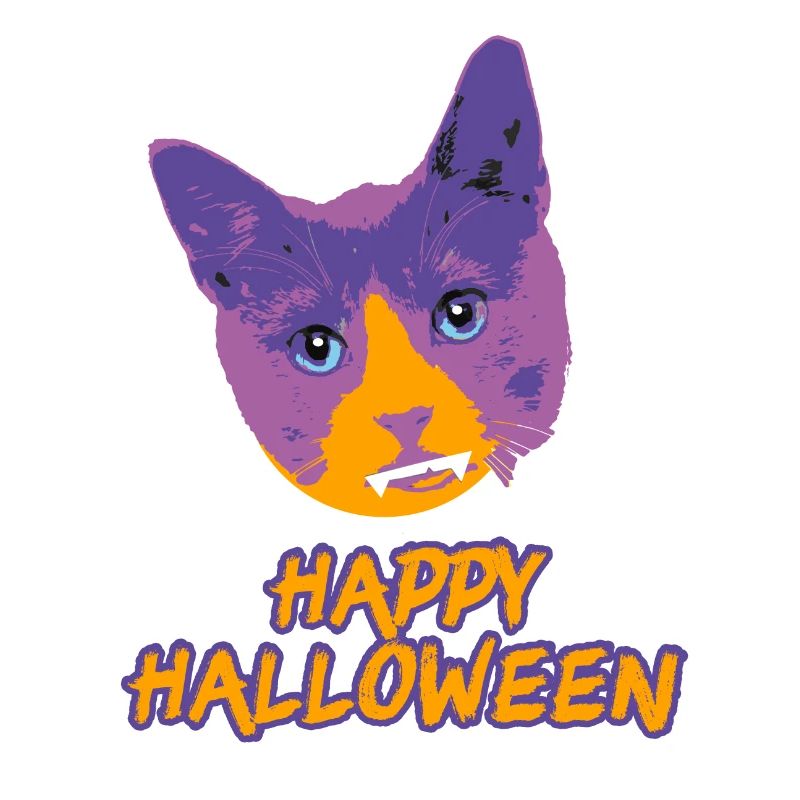 Joyeux Halloween,pop art,chat,vampire chat,vampire