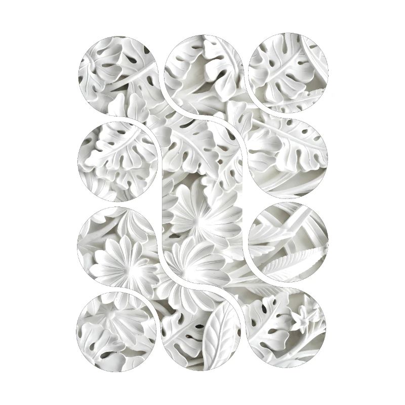 Abstract White Leaf Patterns