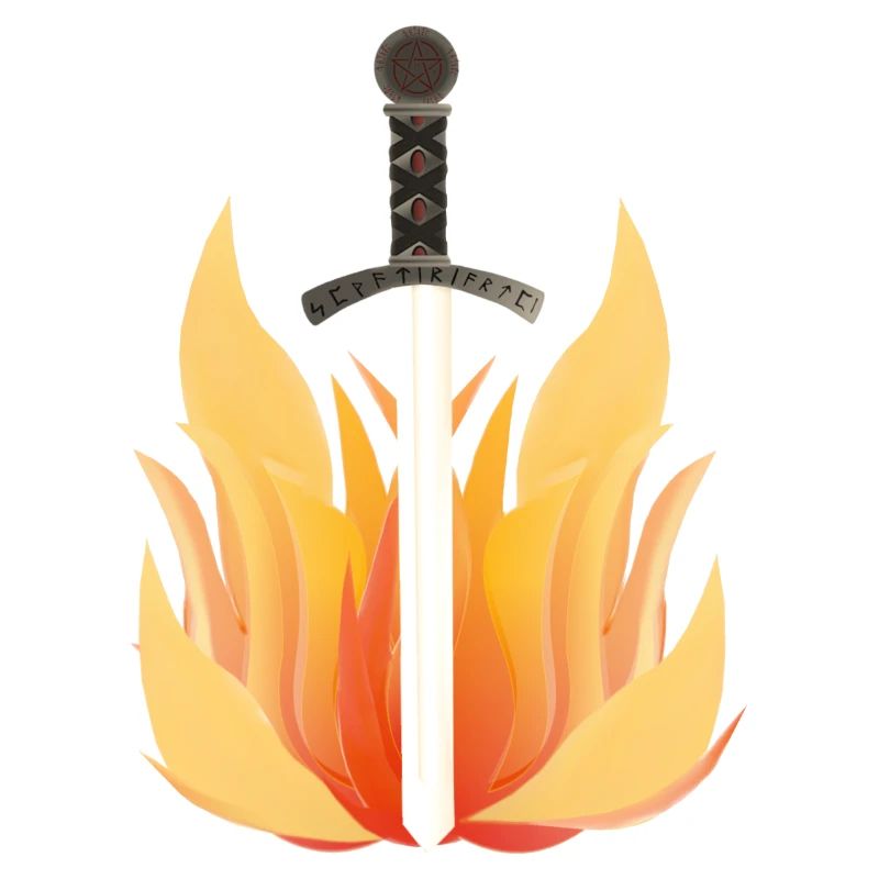 Long Sword with Flame Pattern, Fire Designs