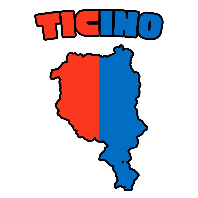 Ticino Map Red-Blue