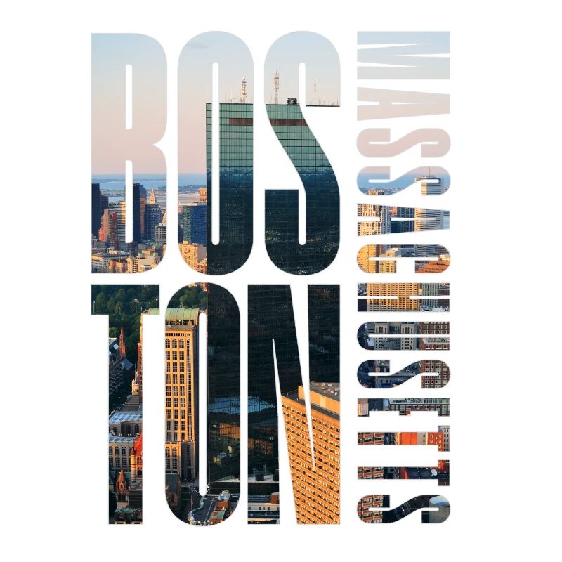 Boston Downtown Skyline Motif
