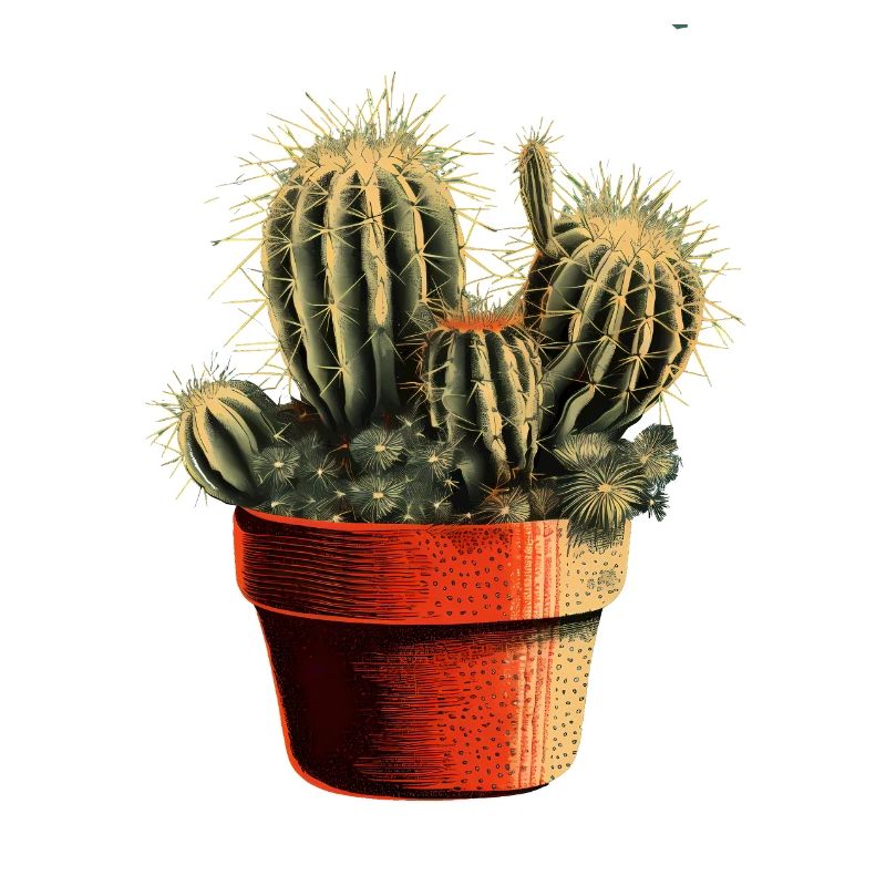 Petit cactus vert dans un pot de fleurs