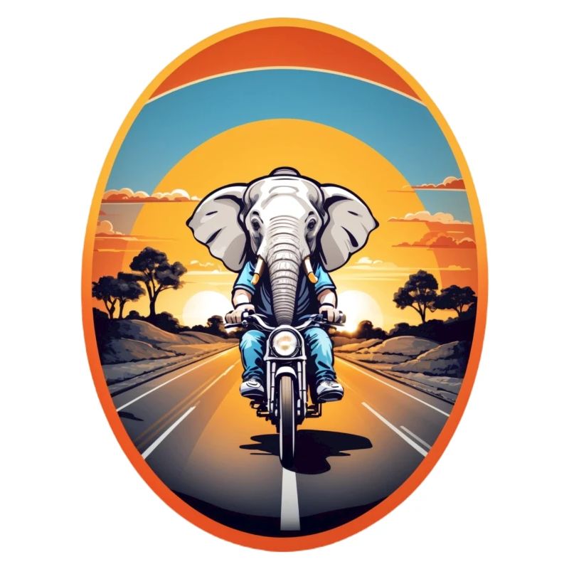 Elephant on motorcycle