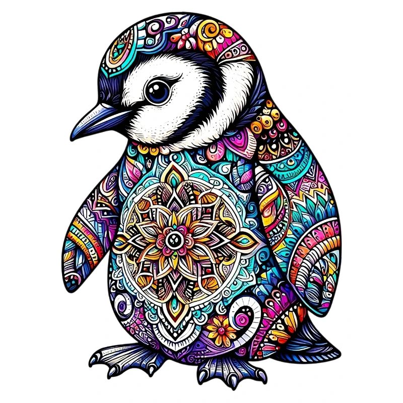 Pingouin décoré de Mandalas