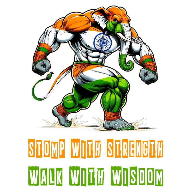 Inde Eléphant Couleurs nationales Design