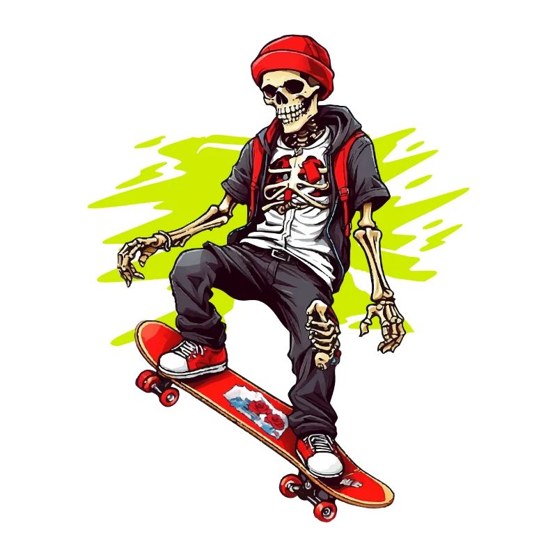 Skateboarding Skeleton