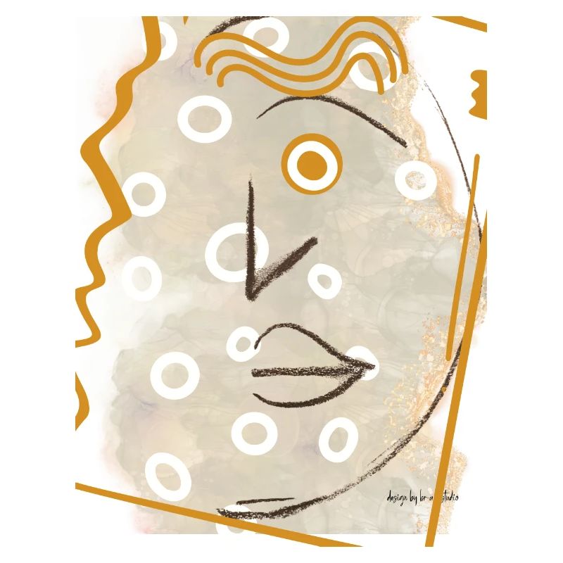 Abstract Portrait with Circles and Lines