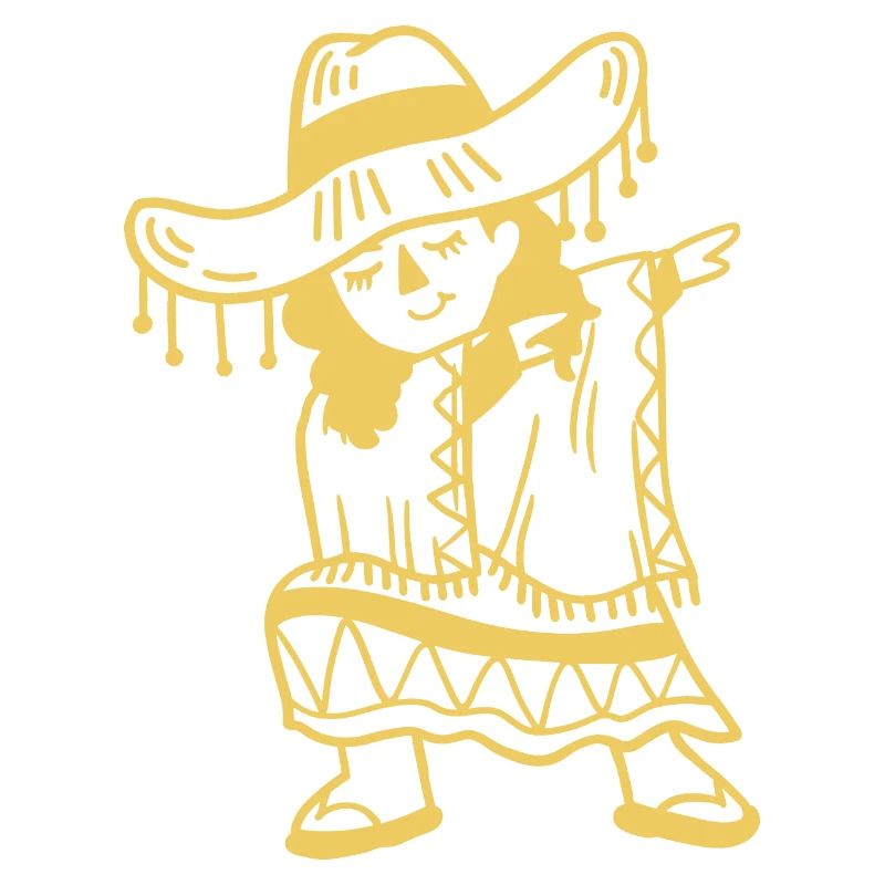 Dabbing Mexikanisches Mädchen Cinco De Mayo