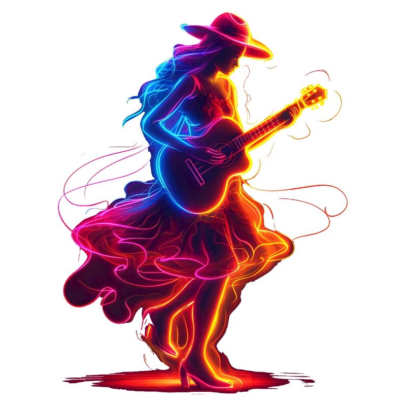 Guitariste Girl Synthwave