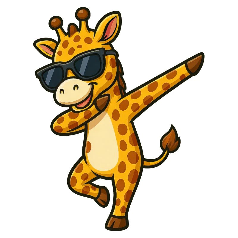 Cool Giraffe Dabbing with Sunglasses Summer