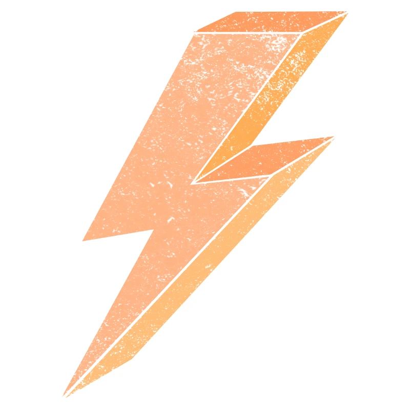 Lightning symbol in warm orange 3D
