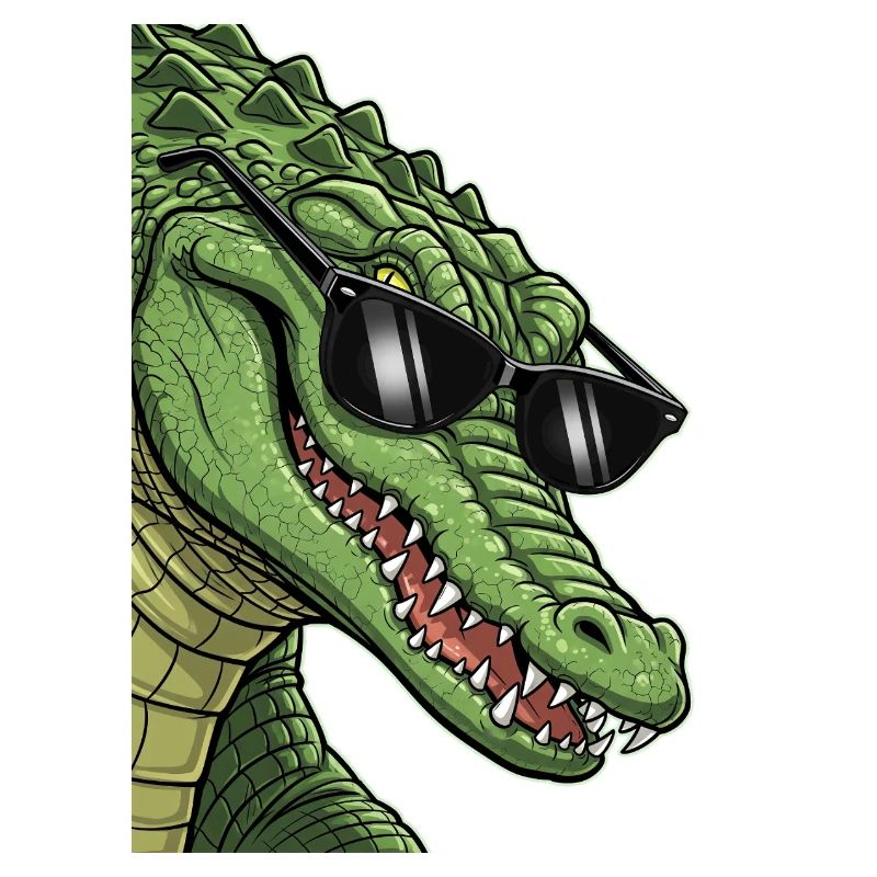 Crocodile décontracté avec lunettes de soleil