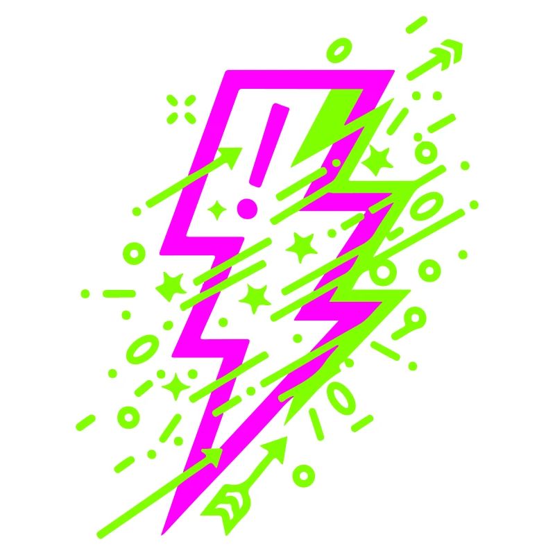 Lebendige kosmische Blitze in Neon