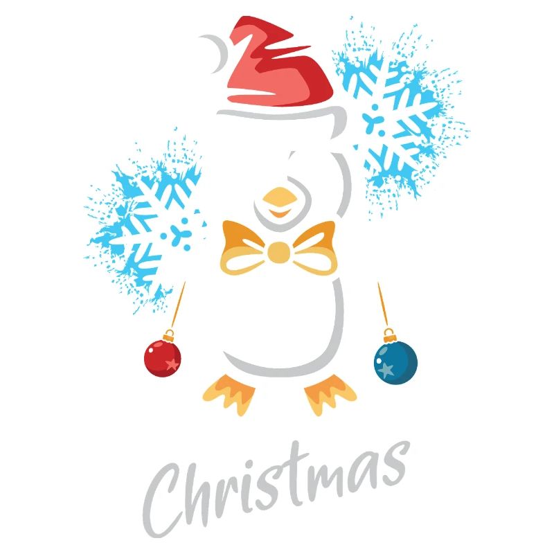 Pingouin de Noël avec flocons de neige