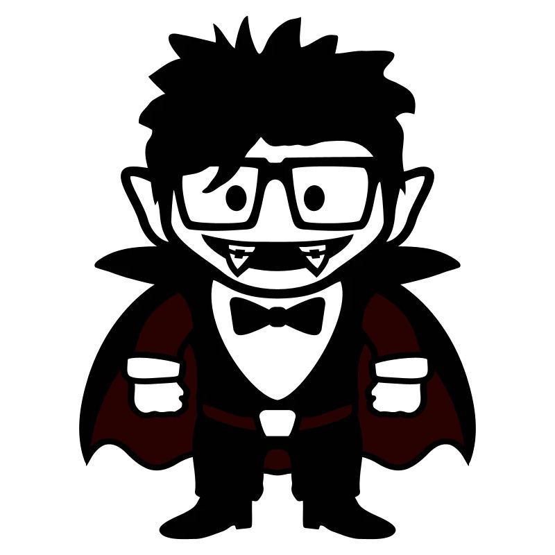 Funny Nerd Vampire with Glasses and Bow Tie