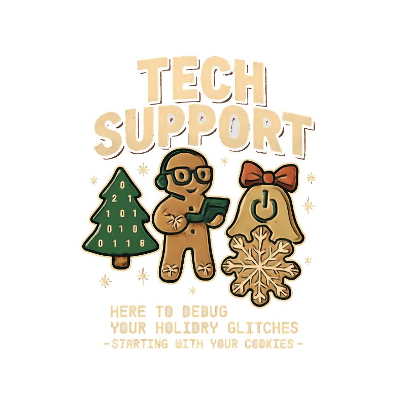 Vintage Tech Support Retro IT Christmas