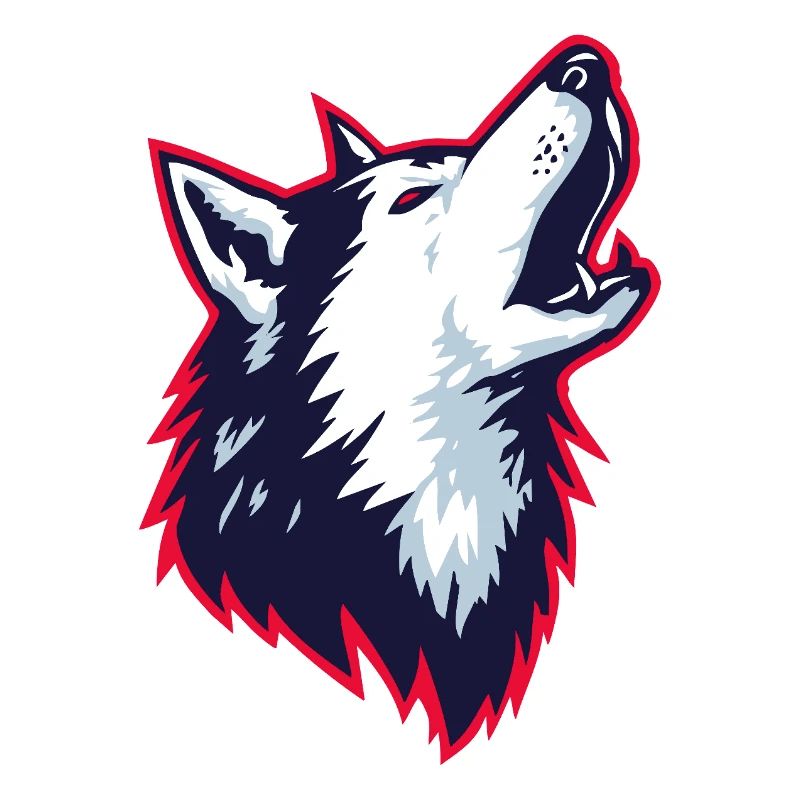 Howling husky in logo style