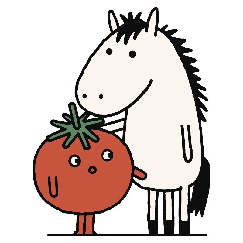 Compagnons chevaux et tomates