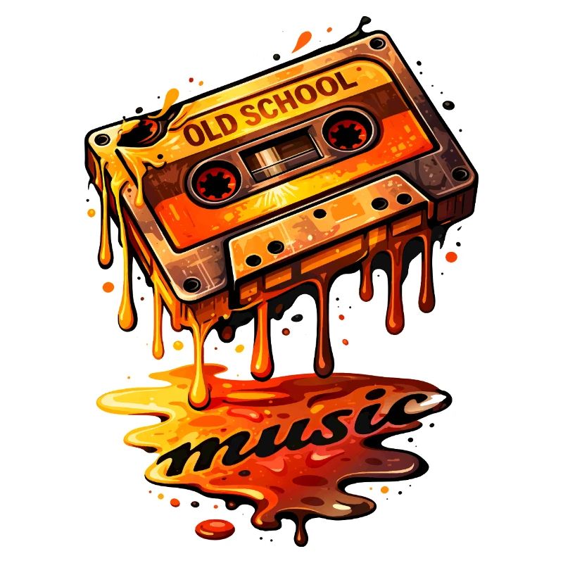 Melting Old School Cassette Illustration