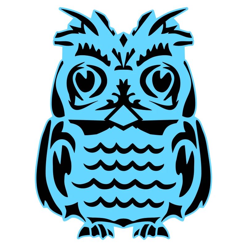 Hibou abstrait bleu clair