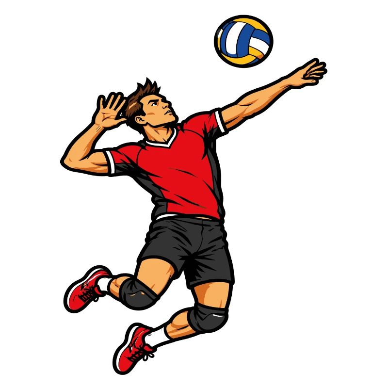 Powerful serving volleyball player