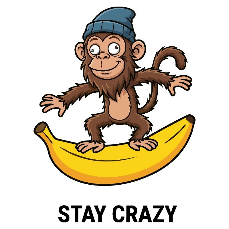 Crazy Monkey on Banana Tee