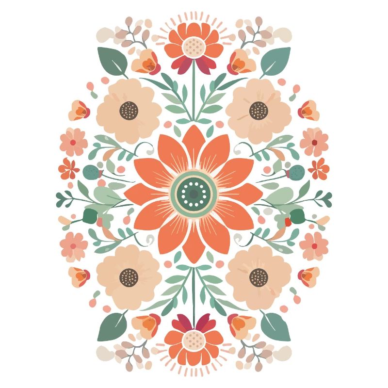 floral retro design boho flower power