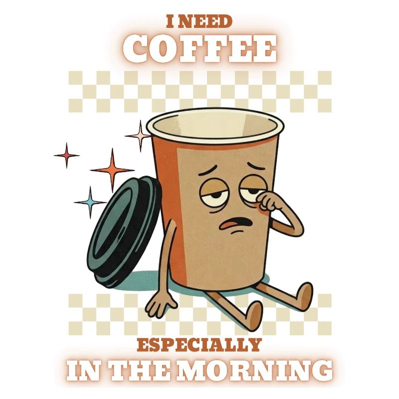 Tasse de café du matin fatiguée