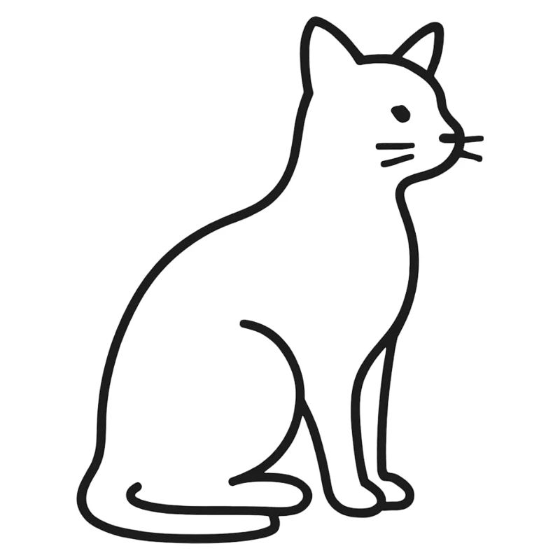 Silhouette de chat en trait